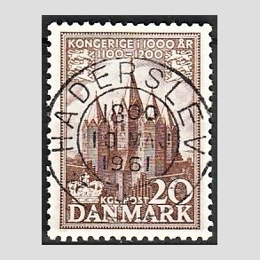 FRIM�RKER DANMARK | 1953-56 - AFA 348 - Kongeriget 1000 �r - 20 �re brun - Pragt Stemplet Haderslev