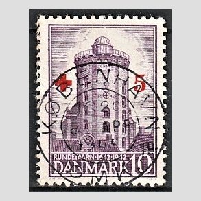 FRIMRKER DANMARK | 1944 - AFA 283 - Rde Kors provisorium - + 5/ 10 re violet - Pragt Stemplet Kbenhavn