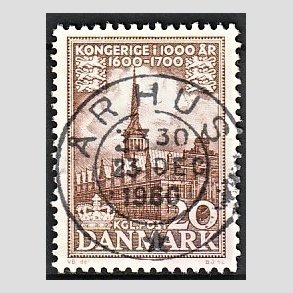FRIM�RKER DANMARK | 1953-56 - AFA 353 - Kongeriget 1000 �r - 20 �re brun - Pragt Stemplet �rhus