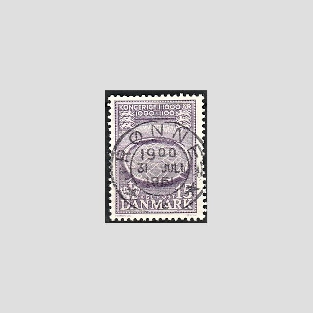 FRIMRKER DANMARK | 1953-56 - AFA 347 - Kongeriget 1000 r - 15 re violet - Pragt Stemplet Rnne