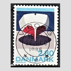FRIM�RKER DANMARK | 1985 - AFA 845 - Kunst Helge Refn - 2,80 Kr. flerfarvet - Pragt Stemplet Viborg