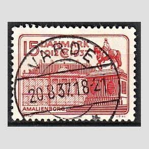 FRIM�RKER DANMARK | 1937 - AFA 241 - Chr. X 25 �re jubil�um 15 �re r�d - Lux Stemplet