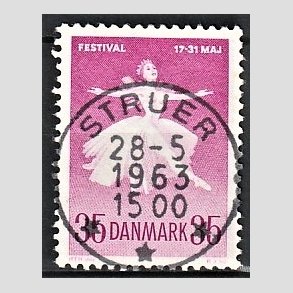 FRIMRKER DANMARK | 1959 - AFA 377 - Ballet og Musikfestival - 35 re rdlilla - Pragt Stemplet
