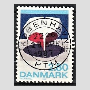 FRIM�RKER DANMARK | 1985 - AFA 845 - Kunst Helge Refn - 2,80 Kr. flerfarvet - Pragt Stemplet