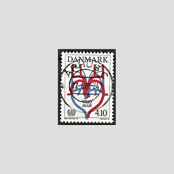 FRIMRKER DANMARK | 1988 - AFA 909 - WHO 40 r - 4,10 Kr. flerfarvet - Pragt Stemplet