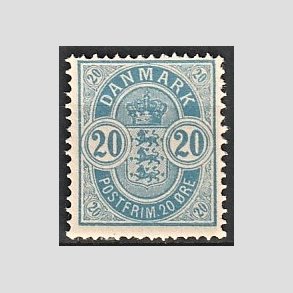 FRIM�RKER DANMARK | 1884-85 - AFA 36 - 20 �re bl� omv.vm. - Postfrisk