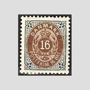 FRIM�RKER DANMARK | 1895 - AFA 27B - 16 �re gr�/brun - Postfrisk
