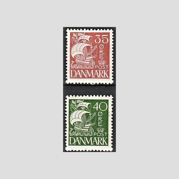 FRIMRKER DANMARK | 1927 - AFA 173,174 - Karavel 35 + 40 re - Ubrugt (nr postfrisk)