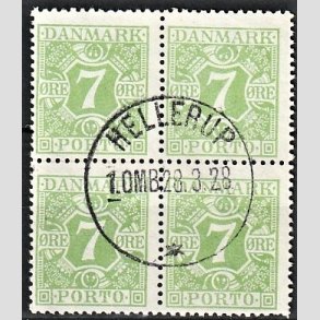 FRIMRKER DANMARK | 1926-27 - AFA 17 - 7 re lysgrn i 4-blok - Stemplet