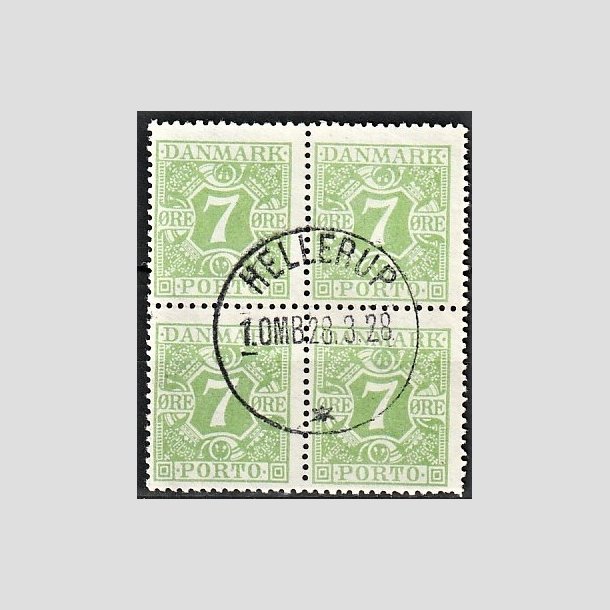 FRIMRKER DANMARK | 1926-27 - AFA 17 - 7 re lysgrn i 4-blok - Stemplet