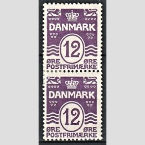 FRIMRKER DANMARK | 1926-30 - AFA 168 - Blgelinie 12 re violet i lodret par - Ubrugt