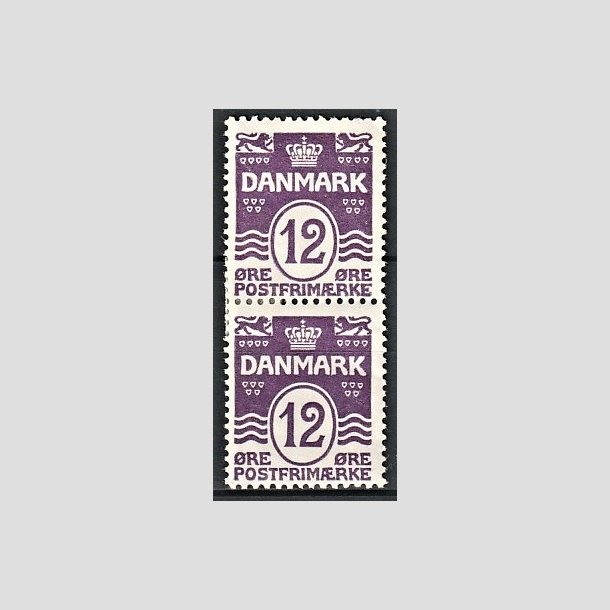 FRIMRKER DANMARK | 1926-30 - AFA 168 - Blgelinie 12 re violet i lodret par - Ubrugt