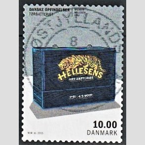 FRIM�RKER DANMARK | 2015 - AFA 1819 - Danske opfindelser - 10,00 Kr. t�rbatteriet - Pragt Stemplet