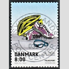 FRIM�RKER DANMARK | 2016 - AFA 1858 - Folkesport - 8,00 Kr. flerfarvet - Pragt Stemplet
