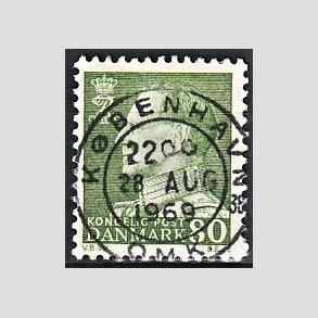 FRIMRKER DANMARK | 1967 - AFA 462F - Fr. IX 80 re grn - Lux Stemplet Kbenhavn