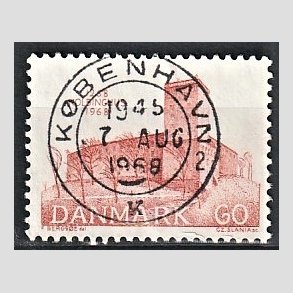 FRIM�RKER DANMARK | 1968 - AFA 471 - Koldinghus slot 700 �r - 60 �re r�d - Pragt Stemplet