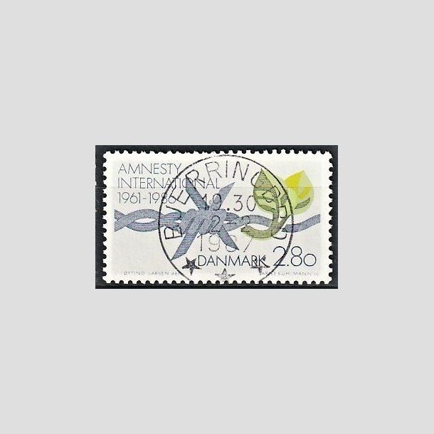 FRIMRKER DANMARK | 1986 - AFA 850 - Amnesty International 25 r - 2,80 Kr. flerfarvet - Pragt Stemplet