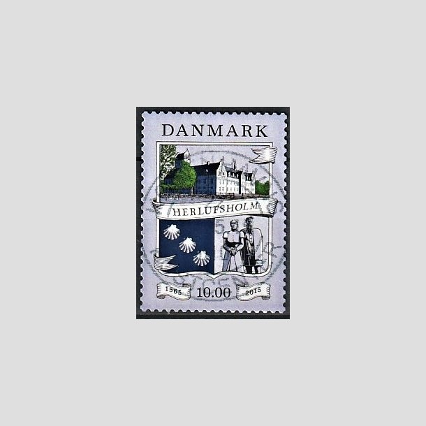 FRIMRKER DANMARK | 2015 - AFA 1824 - Herlufsholm 450 r - 10,00 Kr. flerfarvet - Pragt Stemplet