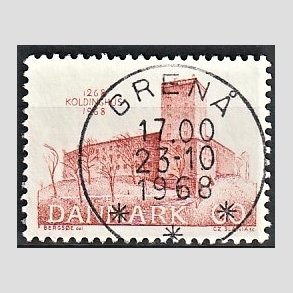 FRIM�RKER DANMARK | 1968 - AFA 471 - Koldinghus slot 700 �r - 60 �re r�d - Pragt Stemplet Gren�