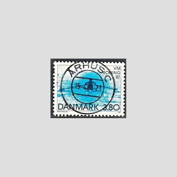 FRIMRKER DANMARK | 1987 - AFA 887 - WM i roning - 3,80 Kr. bl - Pragt Stemplet