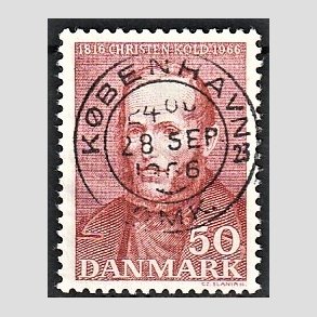 FRIM�RKER DANMARK | 1966 - AFA 444 - Christen Kold - 50 �re brunr�d - Pragt Stemplet
