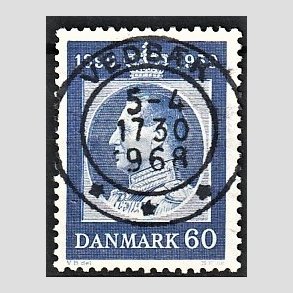 FRIM�RKER DANMARK | 1959 - AFA 376 - Frederik IX 60 �r - 60 �re bl� - Pragt Stemplet Vedb�k