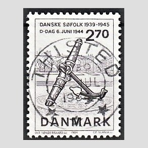 FRIM�RKER DANMARK | 1984 - AFA 805 - Normandiets invation danske skibe - 2,70 Kr. brun - Pragt Stemplet