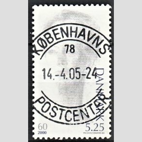 FRIMRKER DANMARK | 2000 - AFA 1240 - Droning Margrethe 60 r - 5,25 Kr. bl/gr - Pragt Stemplet