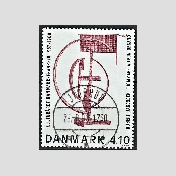 FRIMRKER DANMARK | 1988 - AFA 918 - Dansk-fransk kulturr - 4,10 Kr. brunrd/sort - Pragt Stemplet Jyderup