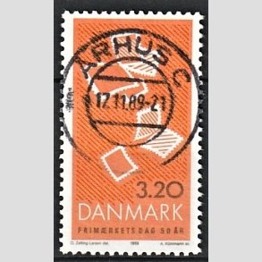 FRIM�RKER DANMARK | 1989 - AFA 951 - Frim�rkets Dag 50 �r - 3,20 Kr. flerfarvet - Pragt Stemplet