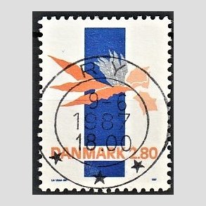 FRIM�RKER DANMARK | 1987 - AFA 877 - Kunst - 2,80 Kr. flerfarvet - Pragt Stemplet Ry