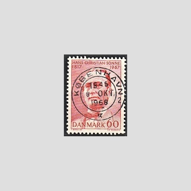 FRIMRKER DANMARK | 1967 - AFA 466 - H. Chr. Sonne - 60 re rd - Pragt Stemplet