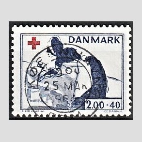 FRIMRKER DANMARK | 1983 - AFA 764 - Dansk Rde Kors - 2,00 Kr. + 40 re rd/bl - Pragt Stemplet