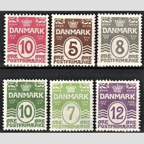 FRIMRKER DANMARK | 1912-1926 - AFA 65,122,123,124,167,168 - Blgelinie div. vrdier - Ubrugt