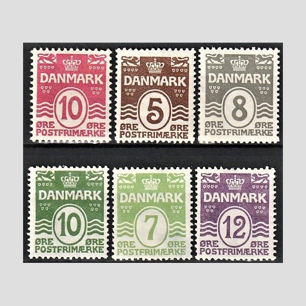FRIMRKER DANMARK | 1912-1926 - AFA 65,122,123,124,167,168 - Blgelinie div. vrdier - Ubrugt