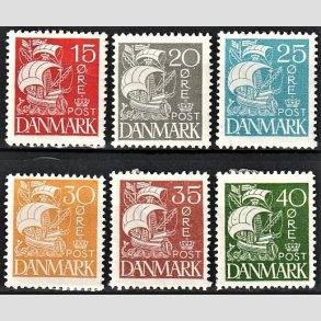 FRIMRKER DANMARK | 1927 - AFA 169-174 - Karavel i komplet st - Ubrugt