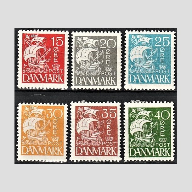 FRIMRKER DANMARK | 1927 - AFA 169-174 - Karavel i komplet st - Ubrugt