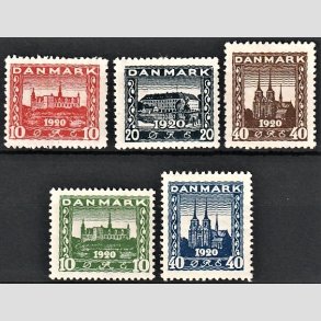 FRIM�RKER DANMARK | 1920-21 - AFA 112,113,114,115,116 - Genforening i s�t - Ubrugt