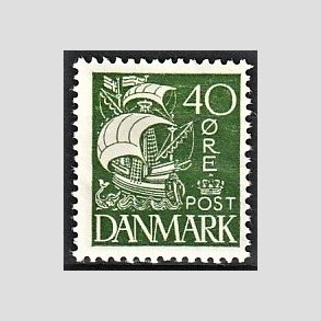 FRIM�RKER DANMARK | 1927 - AFA 174 - Karavel 40 �re gr�n - Ubrugt