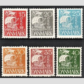 FRIMRKER DANMARK | 1927 - AFA 169-174 - Karavel i komplet st - Ubrugt