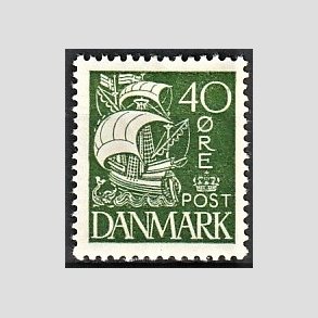 FRIM�RKER DANMARK | 1927 - AFA 174 - Karavel 40 �re gr�n - Ubrugt