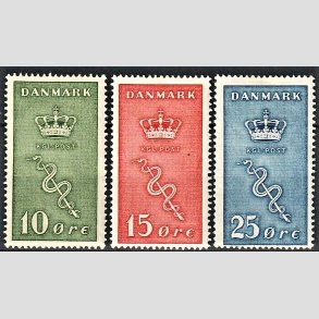 FRIM�RKER DANMARK | 1929 - AFA 178,179,180 - 10+5,15+5,25+5 �re Kr�ftfrim�rker i komplet s�t - Ubrugt