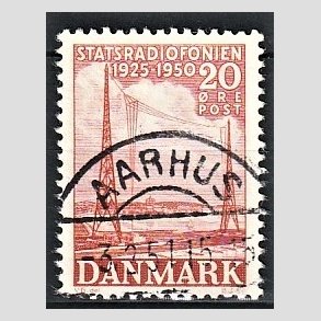 FRIM�RKER DANMARK | 1950 - AFA 317 - Statsradiofonien 25 �r - 20 �re r�d - Pragt Stemplet Aarhus
