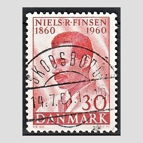 FRIM�RKER DANMARK | 1960 - AFA 387 - Niels R. Finsen - 30 �re r�d - Pragt Stemplet Skodsborg