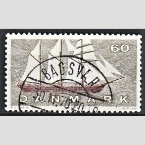 FRIM�RKER DANMARK | 1970 - AFA 505 - Dansk Skibsfart - 60 �re gr�oliv/r�dbrun - Pragt Stemplet Bagsv�rd