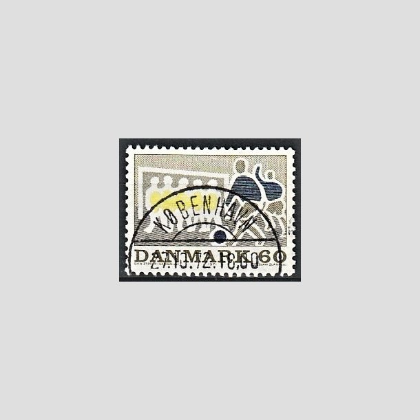 FRIMRKER DANMARK | 1971 - AFA 518 - Sportsudgave - 60 re groliv/mrkbl/gul - Lux Stemplet