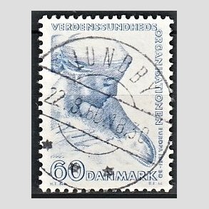 FRIM�RKER DANMARK | 1960 - AFA 388 - WHO - 60 �re bl� - Pragt Stemplet