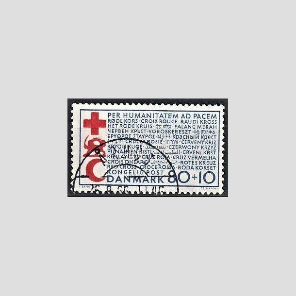 FRIMRKER DANMARK | 1966 - AFA 442F - Dansk Rde Kors - 80 + 10 re bl/rd - Lux Stemplet