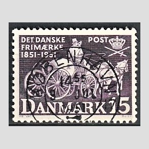 FRIM�RKER DANMARK | 1951 - AFA 331 - F�rste frim�rker 100 �r - 15 �re violet - Lux Stemplet