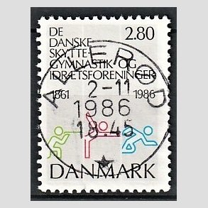 FRIM�RKER DANMARK | 1986 - AFA 862 - Dansk Skytte og Gymnastik - 2,80 Kr. flerfarvet - Pragt Stemplet Aller�d